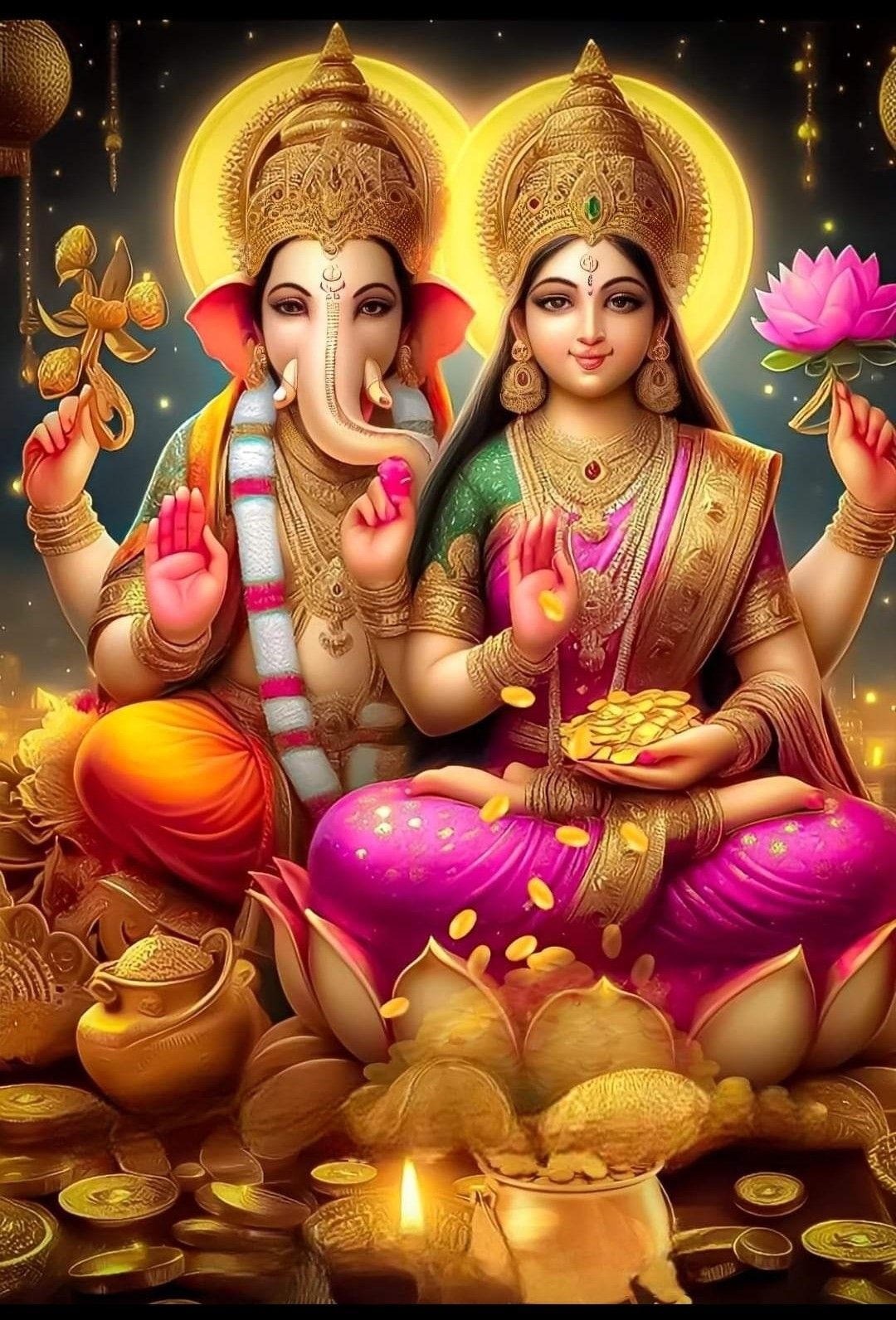 Ganesha and Lakshmi divine blessing image