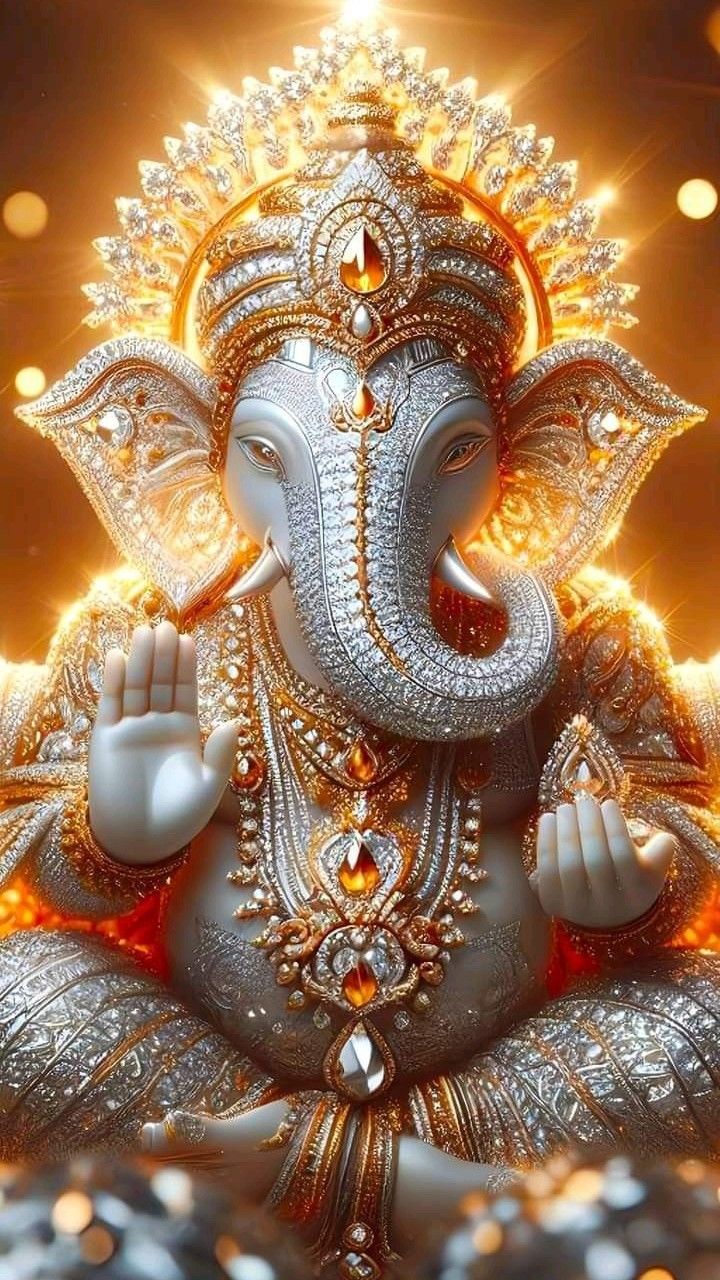 Golden Ganesha with intricate details