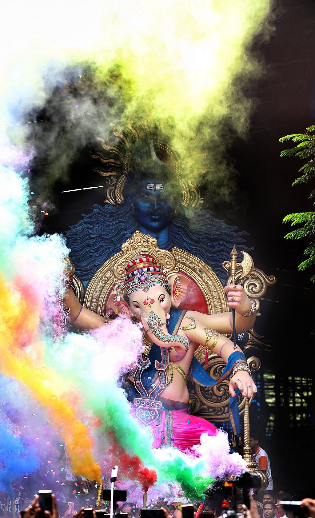 Colorful Ganesha idol during festival