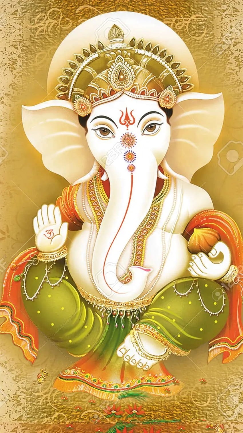 Lord Ganesha bestows blessings on devotee