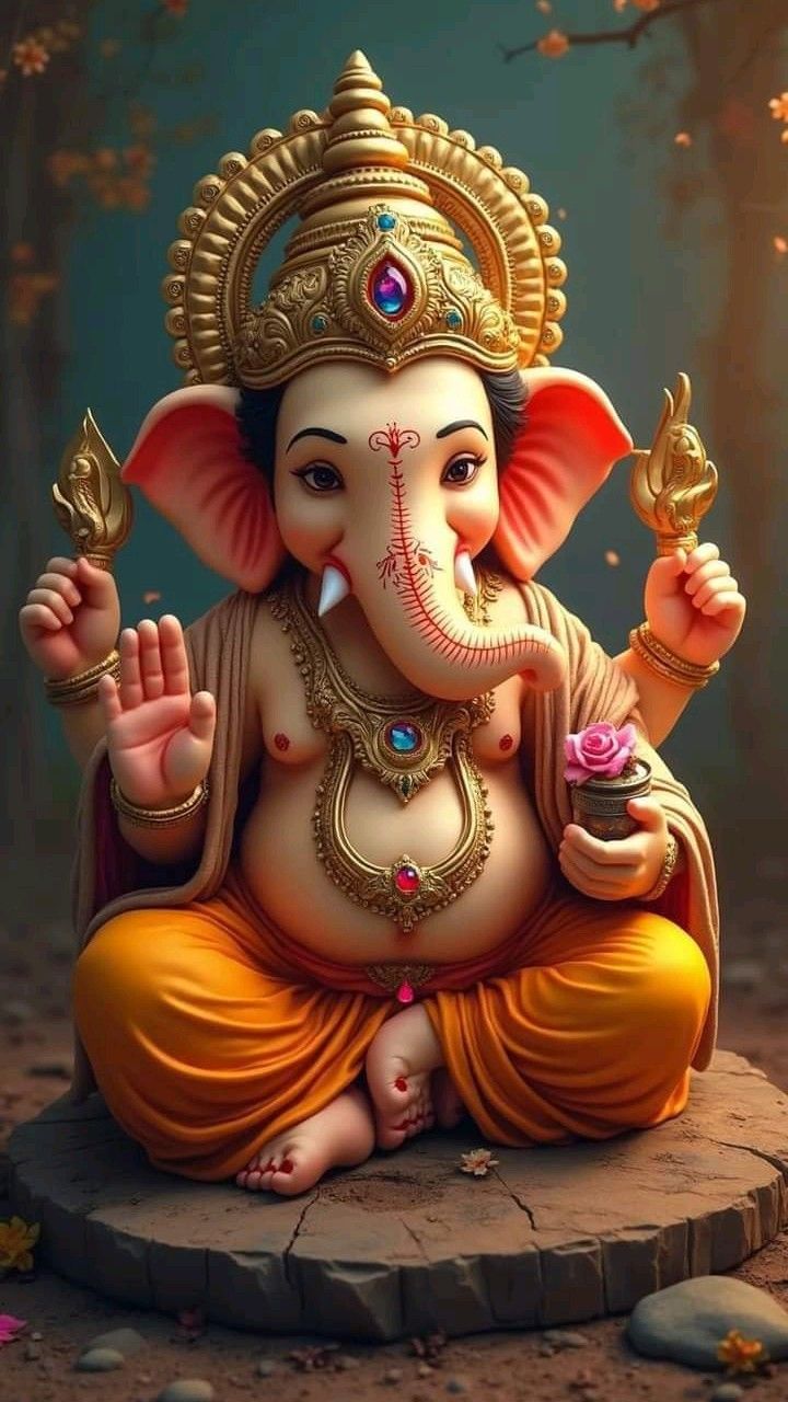 Lord Ganesha blessing with modak