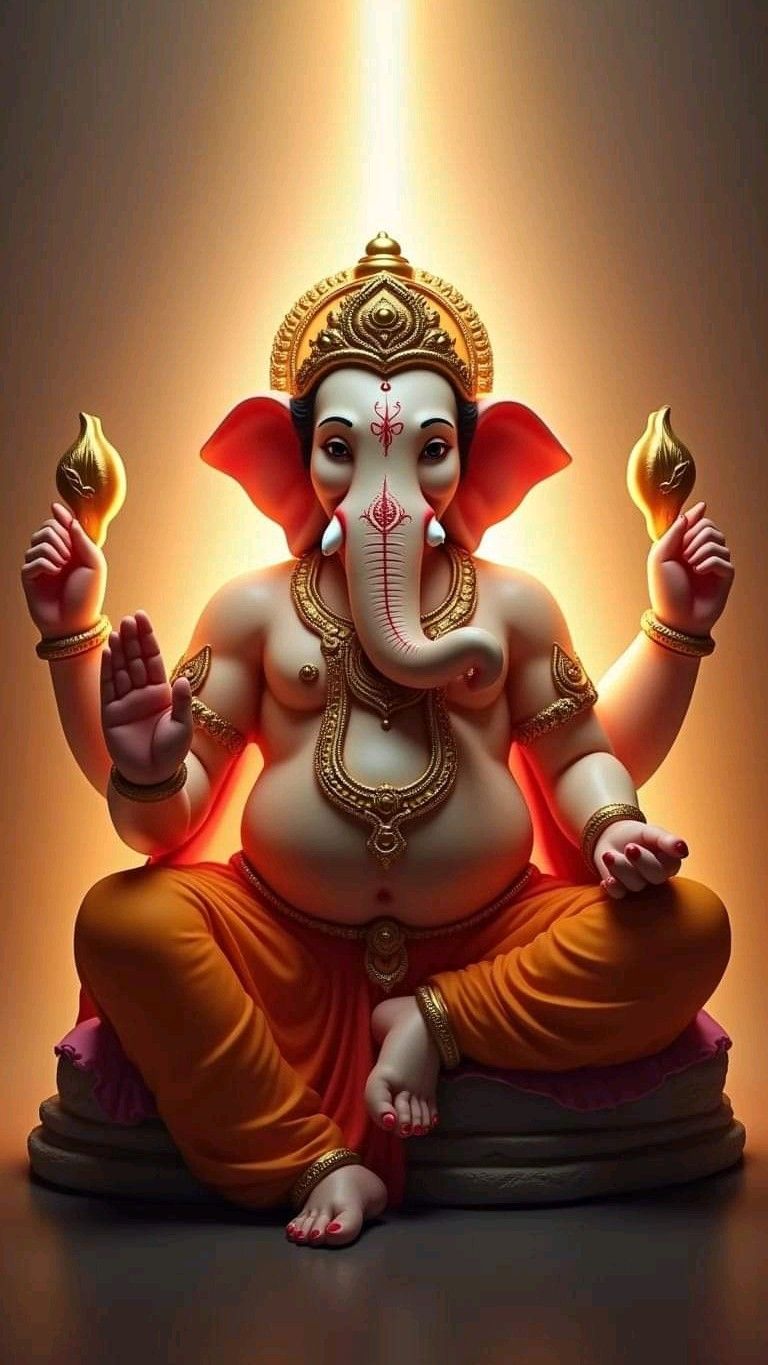 Lord Ganesha showering blessings on devotees.