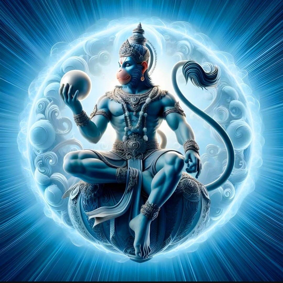 Hanuman seated in lotus position