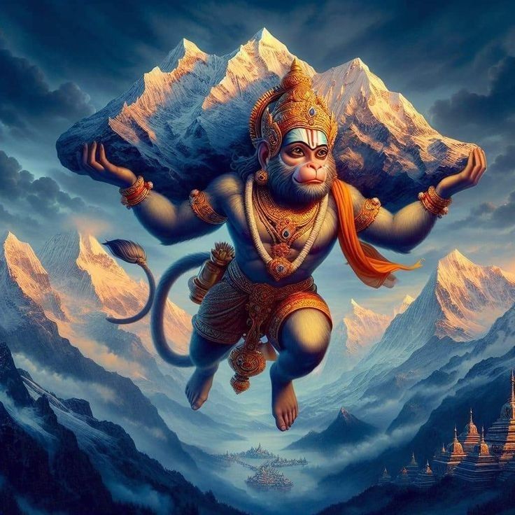 Hanuman carrying mountain Sanjeevani wallpaper