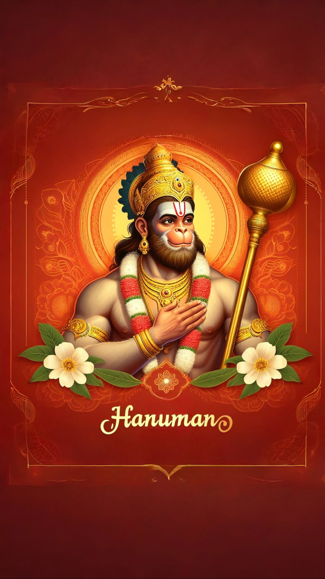 Hanuman with mace, divine wallpaper