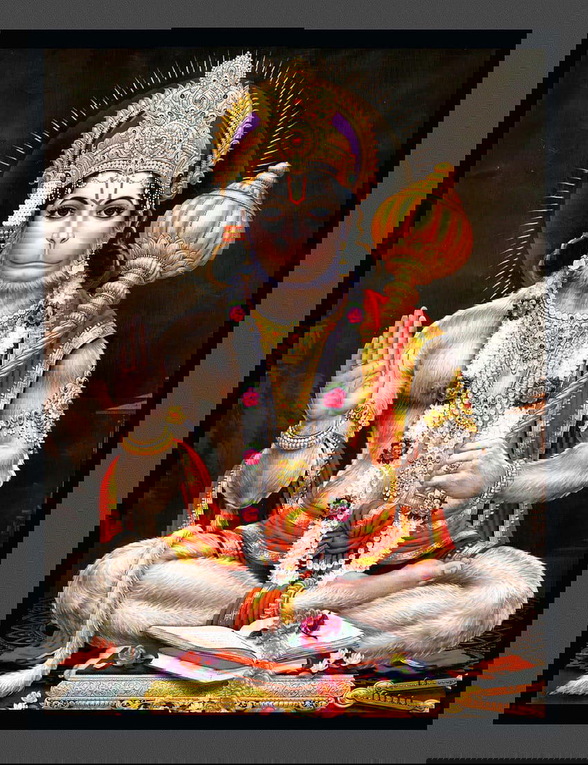 Hanuman bestows blessings with mace