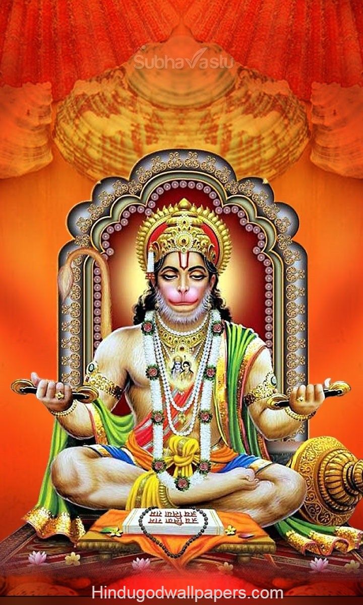 Hanuman seated in blessing pose