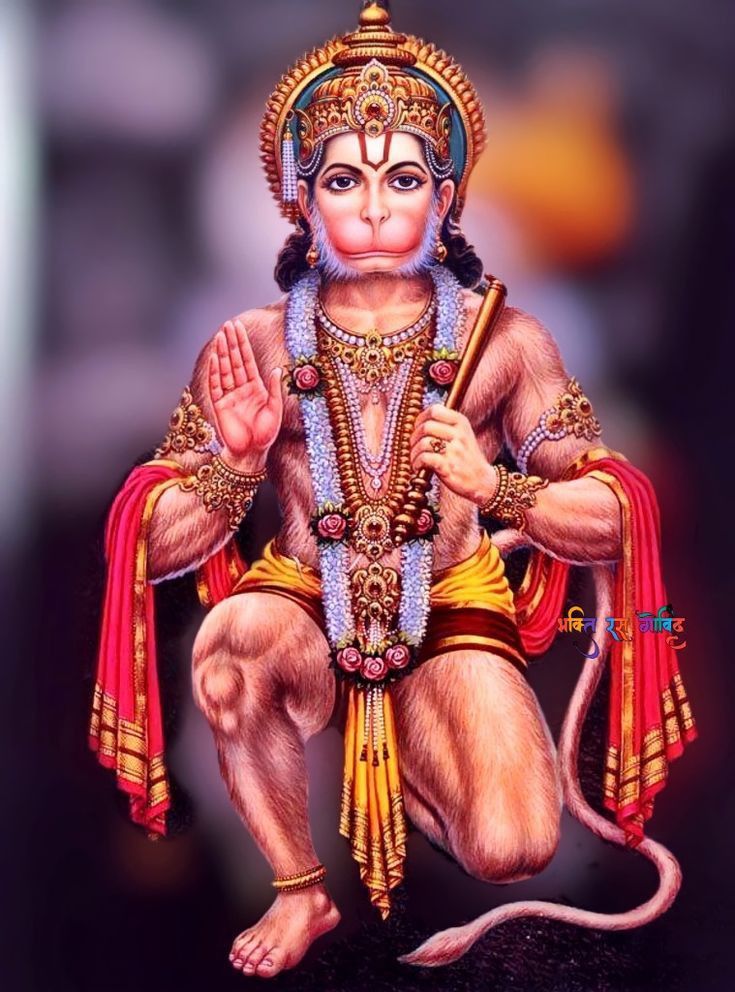 Hanuman bestows blessings with open hand
