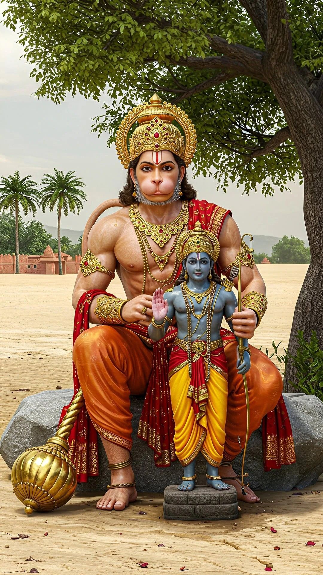 Hanuman blesses Lord Ram in forest