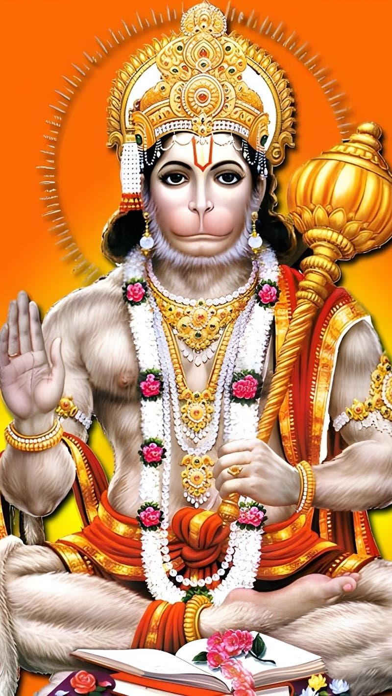 Hanuman bestows blessings with gentle hand