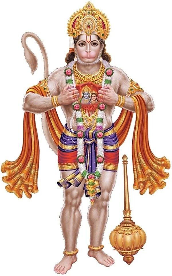 Hanuman standing with mace, divine image