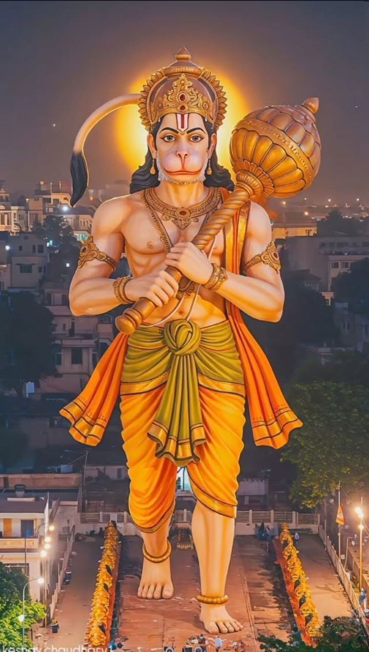 Hanuman stands guard over the city.