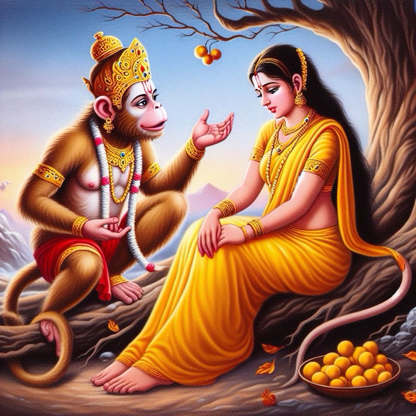 Hanuman and Sita in a sacred meeting