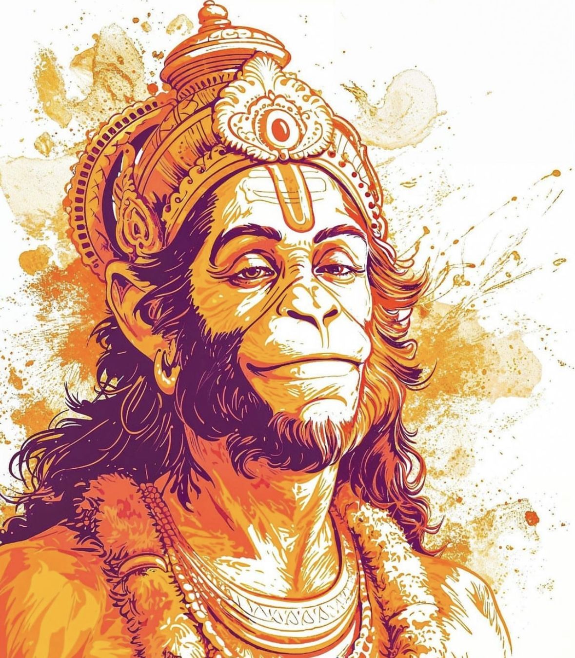 Hanuman portrait, divine and serene.