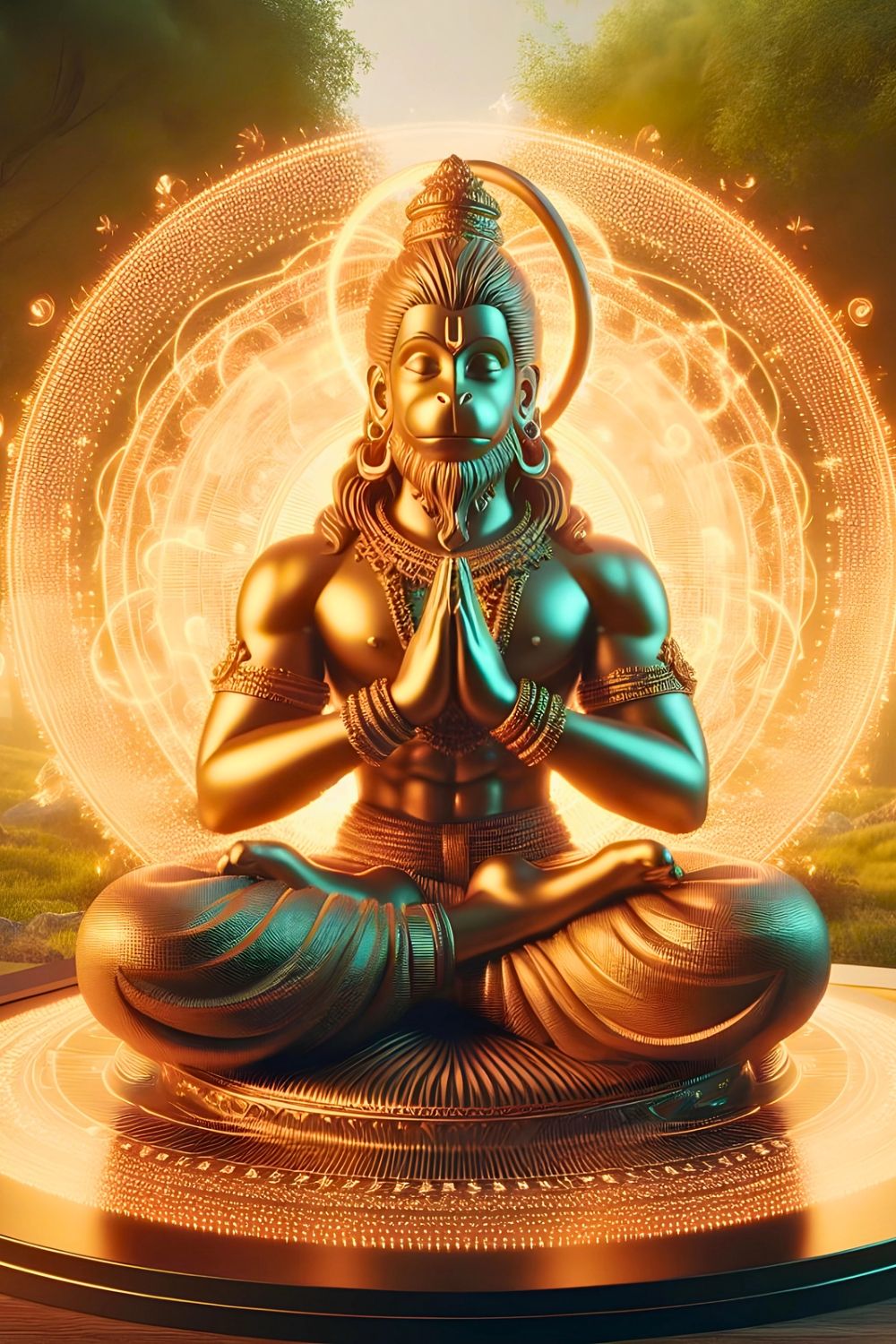 Hanuman in meditative prayer pose