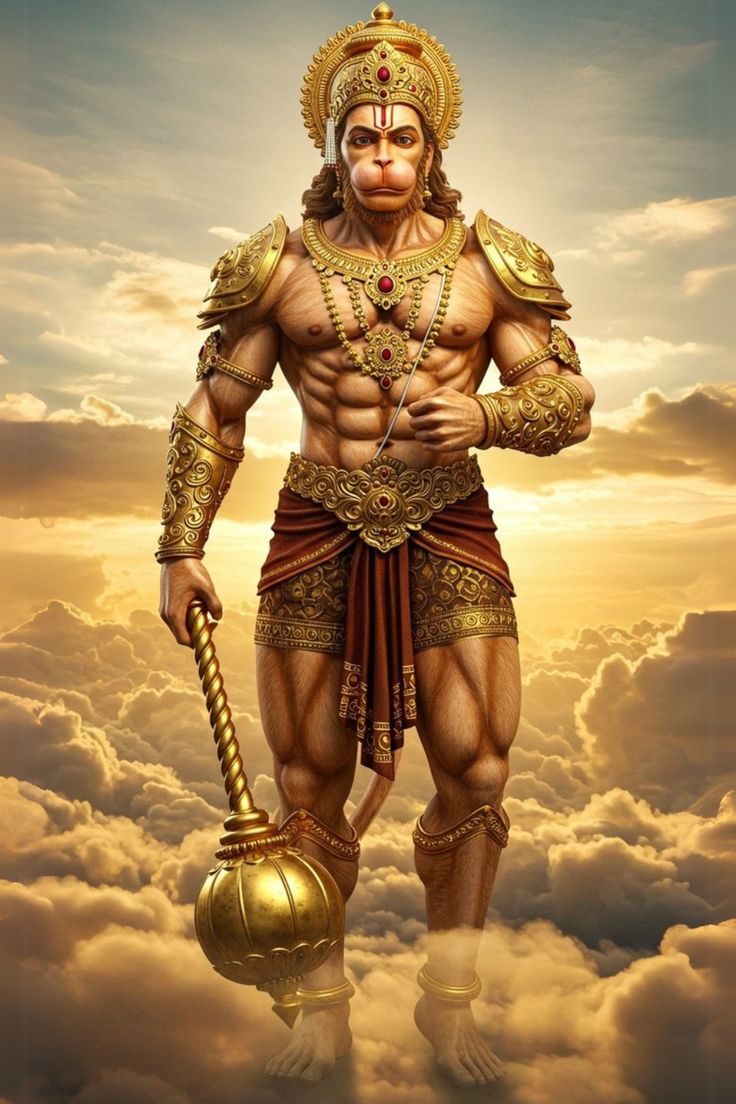 Hanuman, the powerful monkey god.
