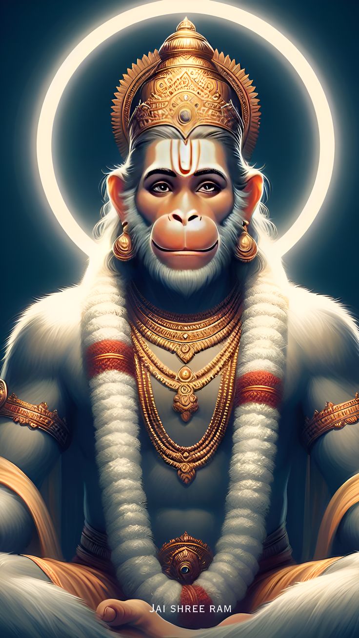 Hanumanji in a radiant divine portrait