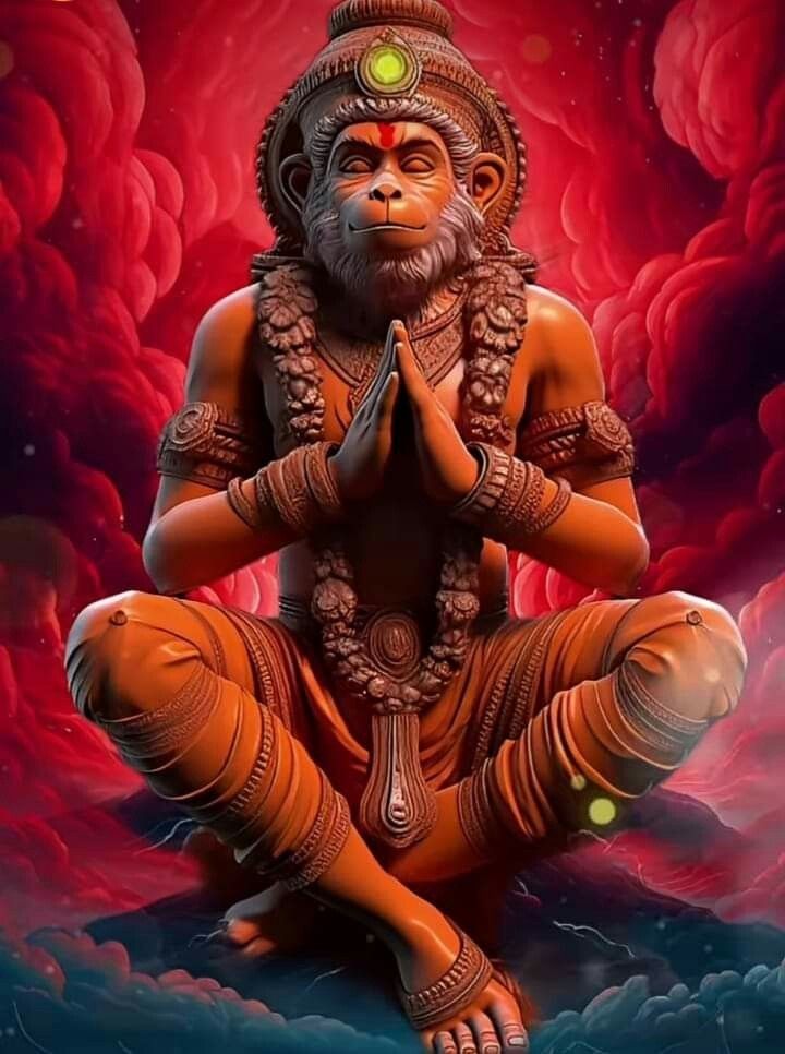 Hanuman in prayerful pose, divine wallpaper