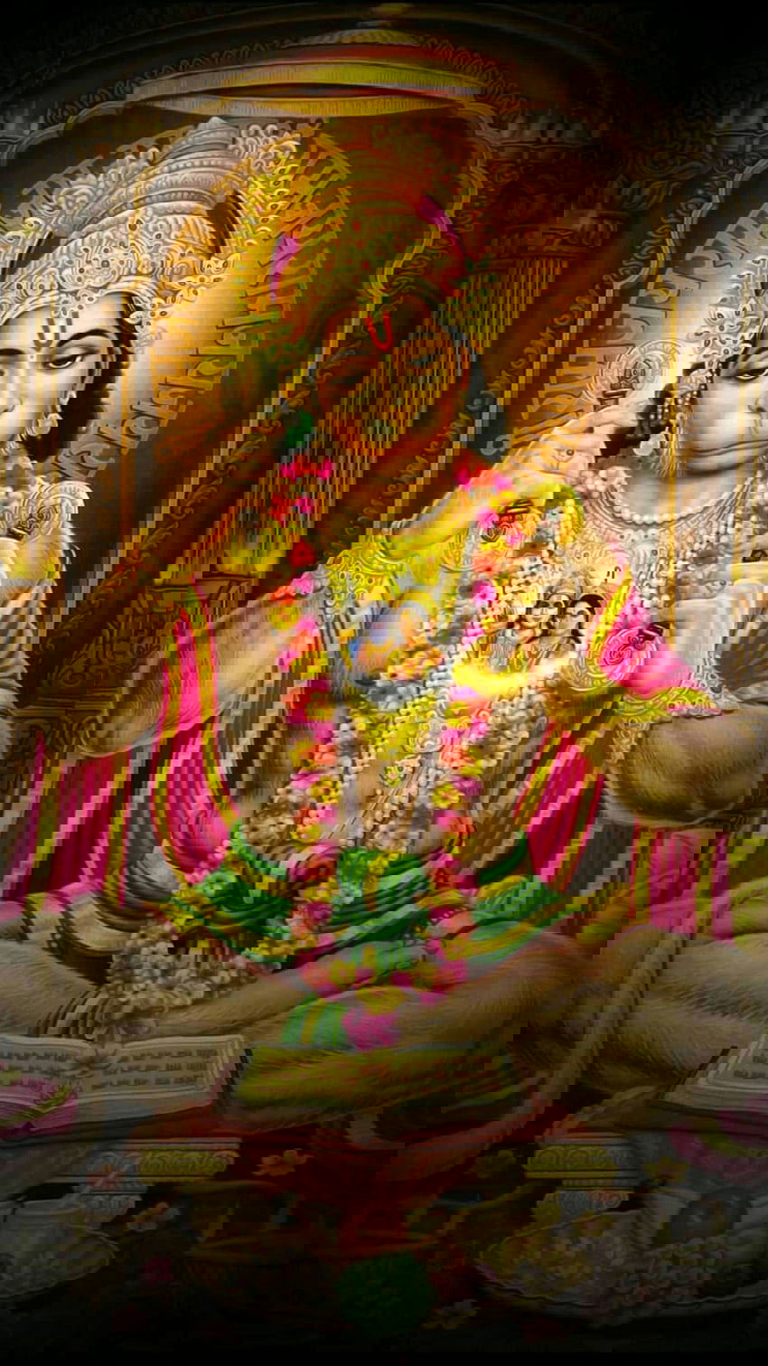 Hanuman with lotus and sacred book