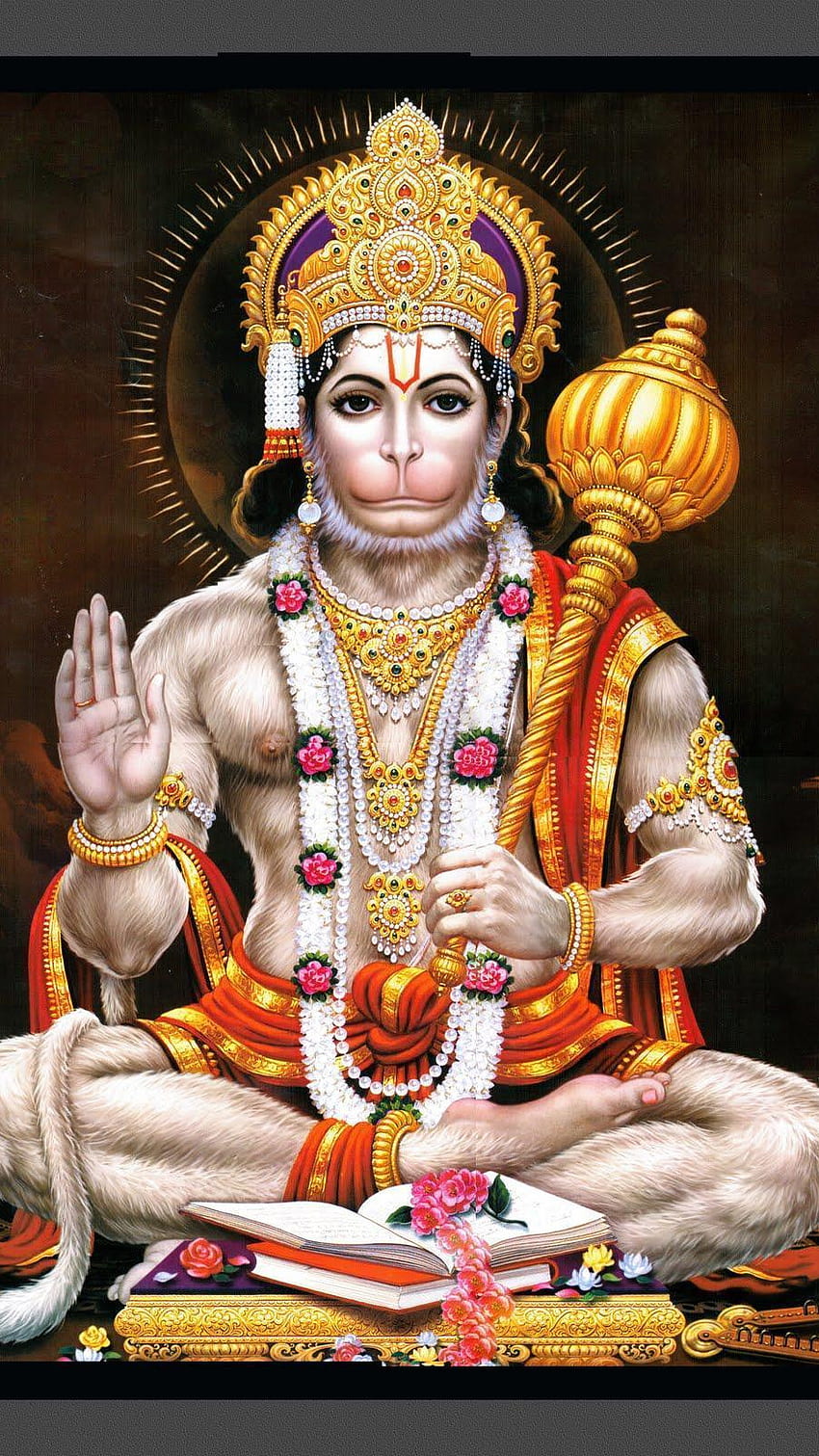 Hanumanji with mace, divine portrait