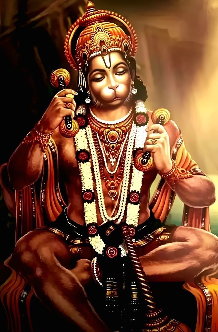 Lord Hanuman in a devotional pose