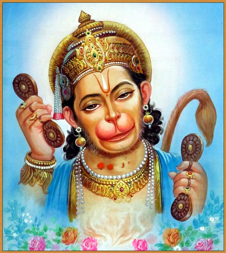 Hanuman with mace, devotional portrait