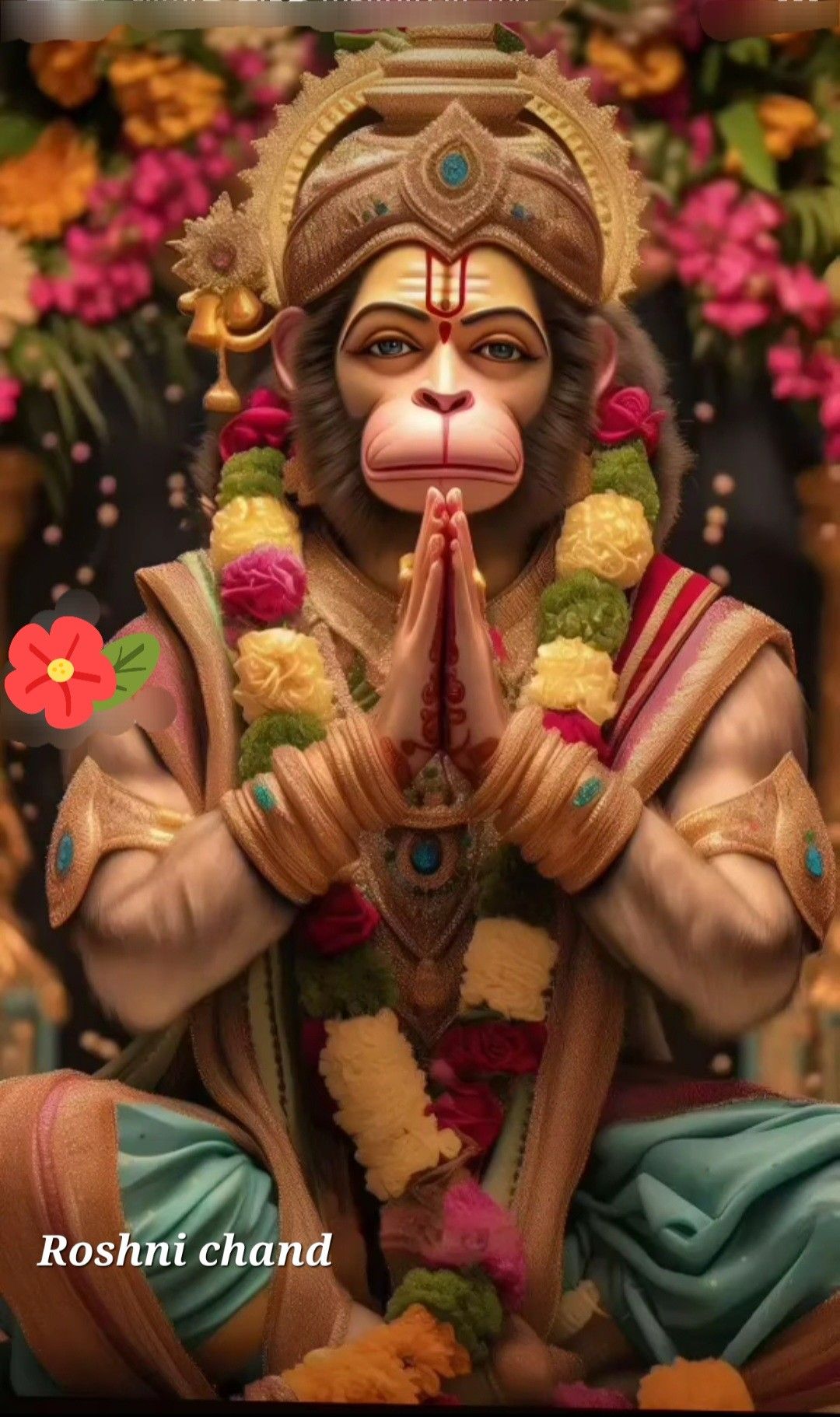 Hanuman praying with folded hands