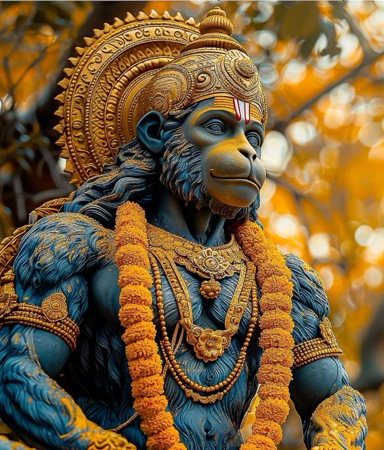Hanuman statue with intricate details