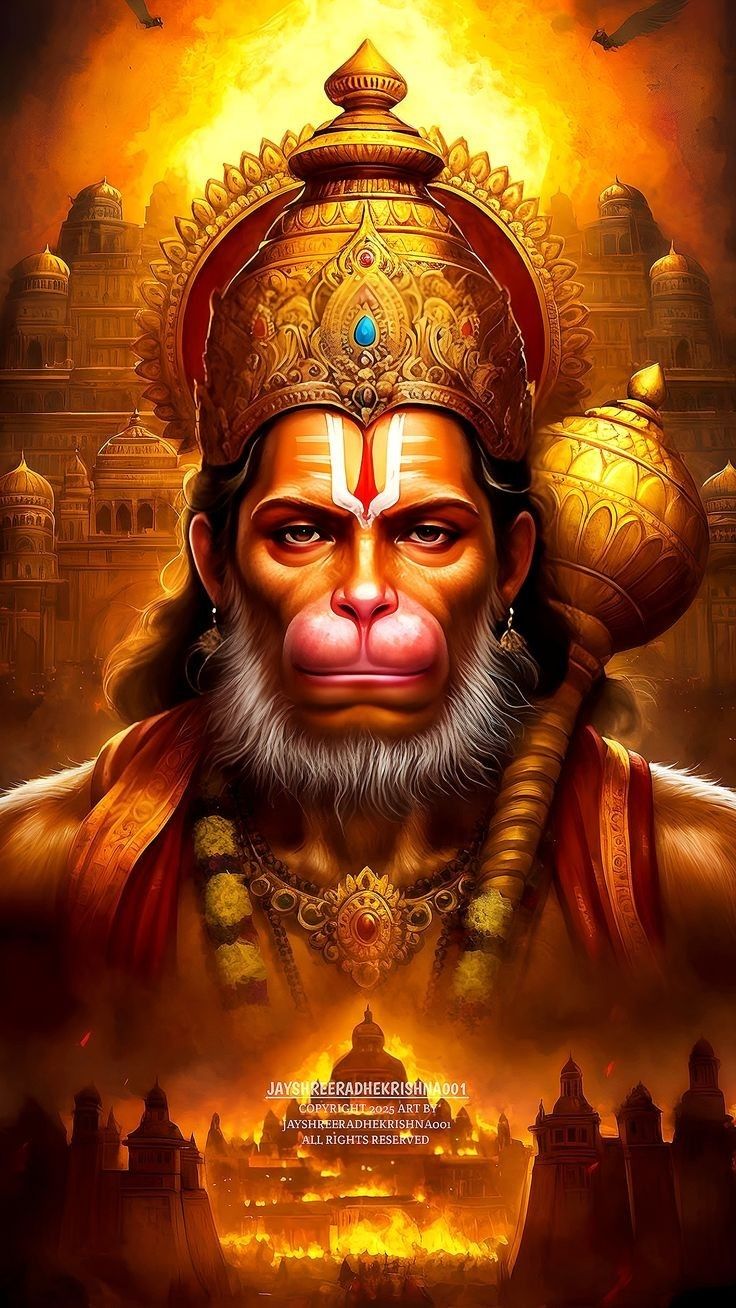 Powerful Hanuman portrait, divine protection