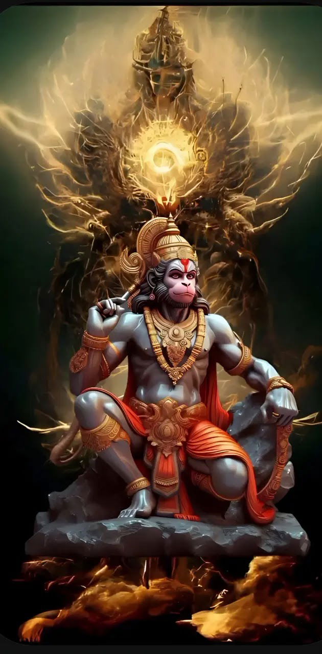 Hanumanji seated in divine splendor