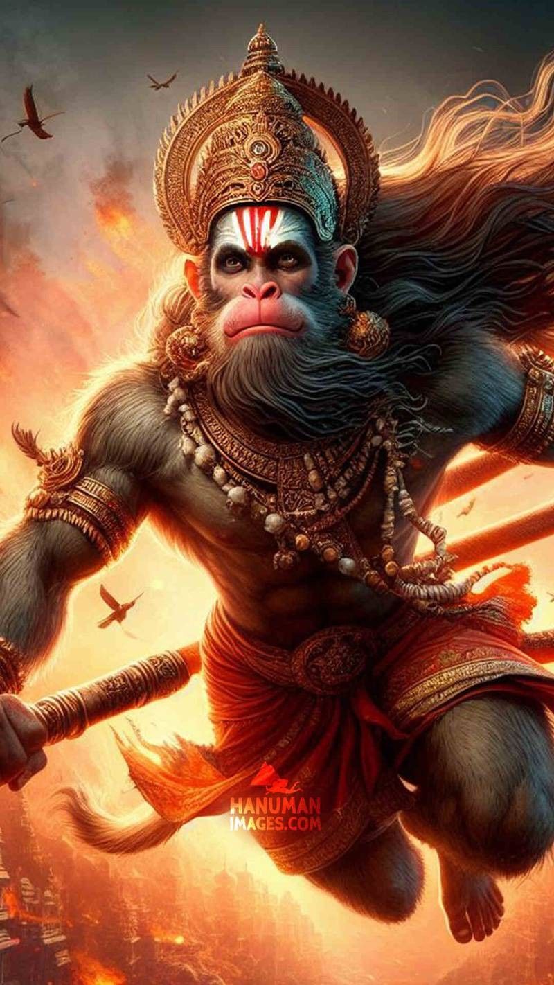 Hanuman carrying mountain Sanjeevani