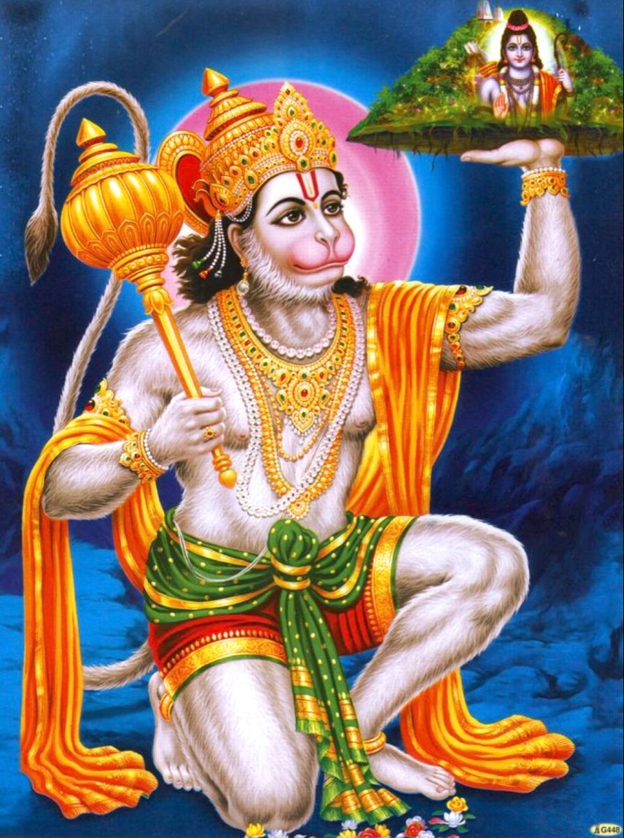 Hanuman carrying the Sanjeevani mountain