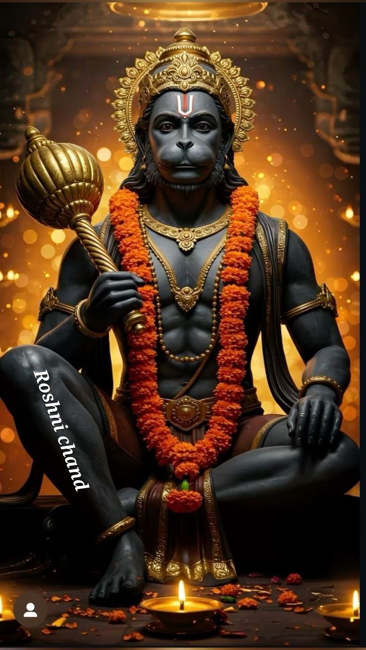 Hanuman with mace, divine portrait