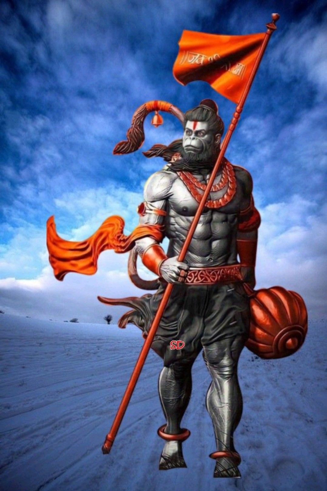 Hanuman carrying the Sanjeevani mountain