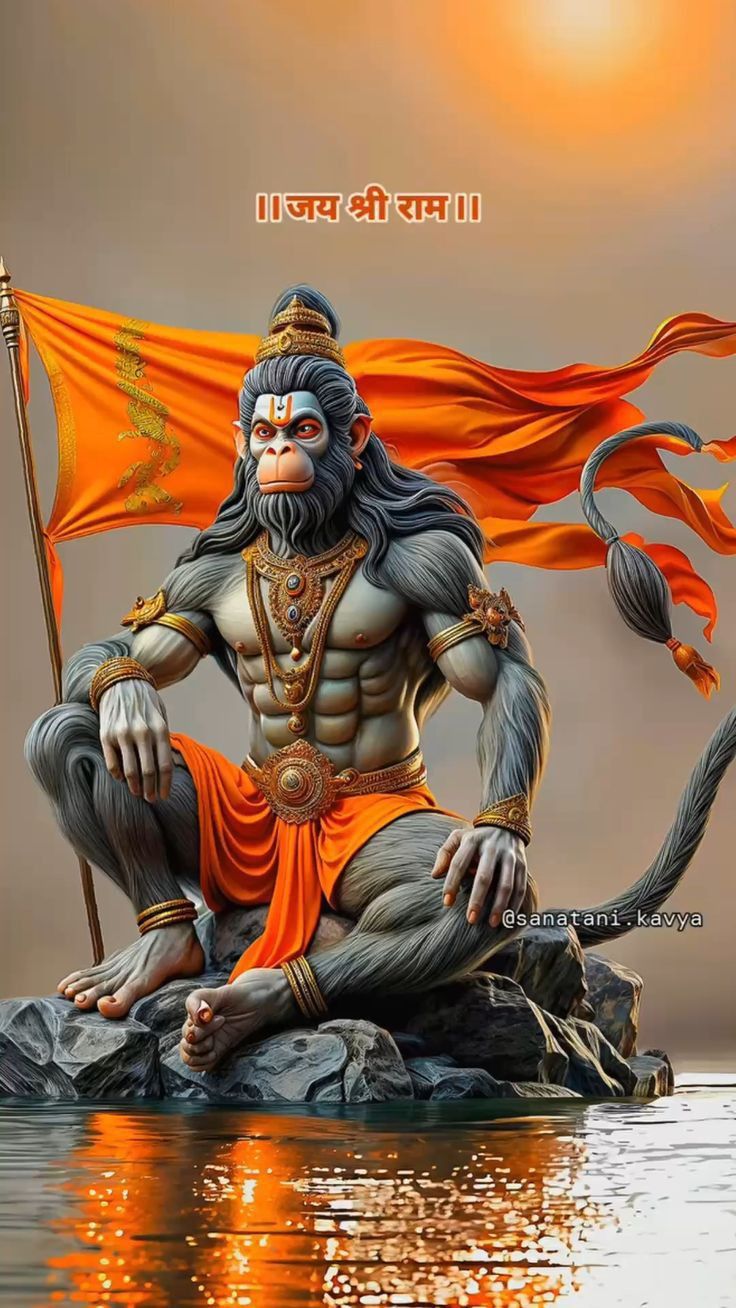 Powerful Hanuman image with \'Jai Shri Ram\'