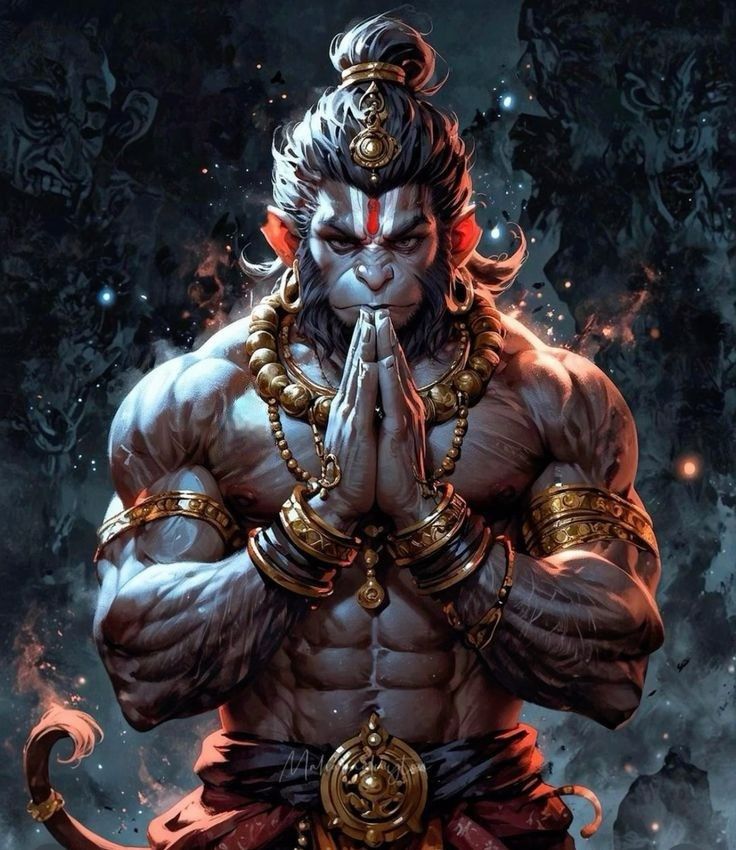 Hanuman in prayer, devotional wallpaper