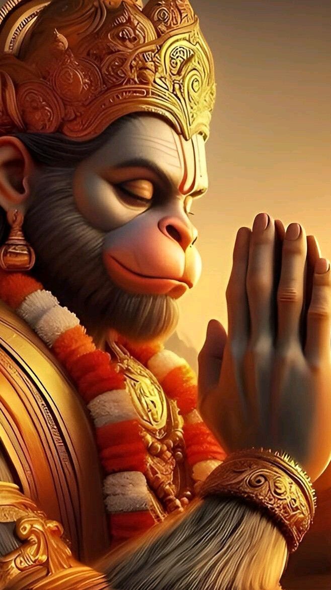 Hanuman in a prayerful pose