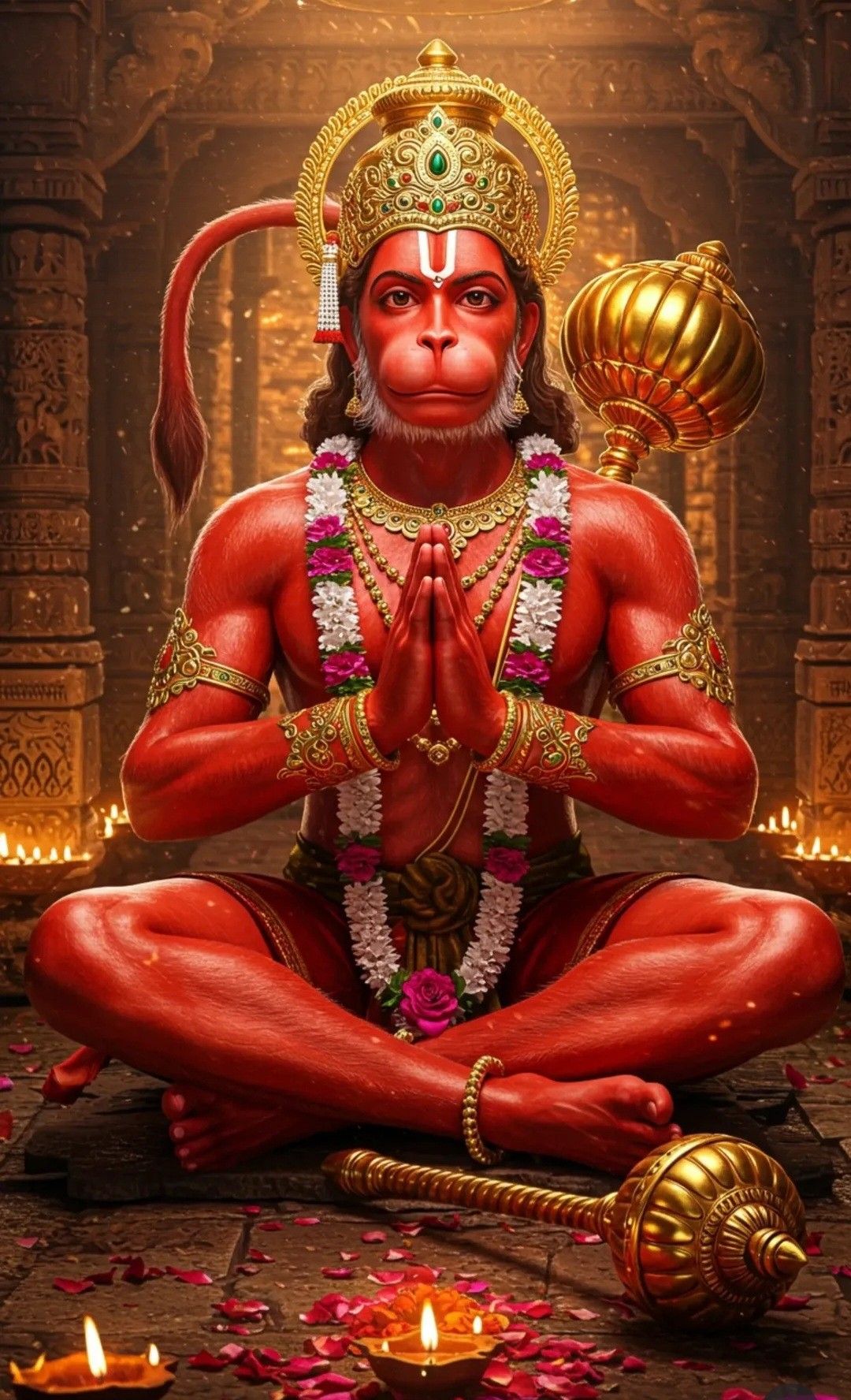 Hanuman in prayer, devotional wallpaper