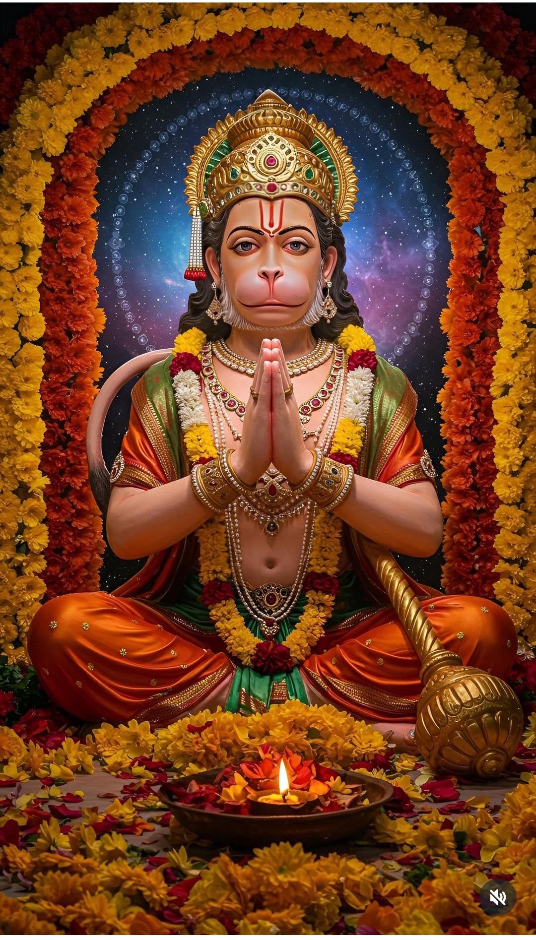 Hanuman with folded hands in prayer