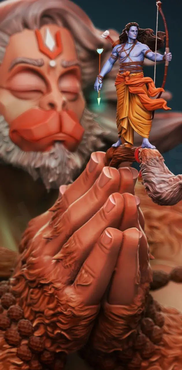 Hanuman and Ram devotional wallpaper image