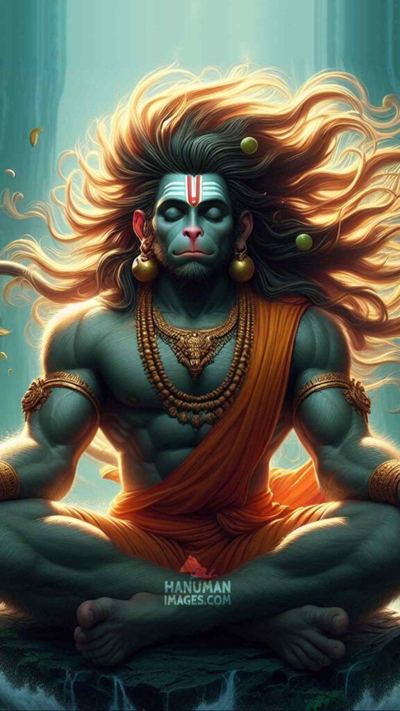 Meditating Hanuman, devotional wallpaper for phone