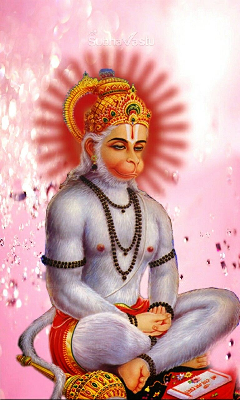 Hanuman in peaceful, contemplative posture.