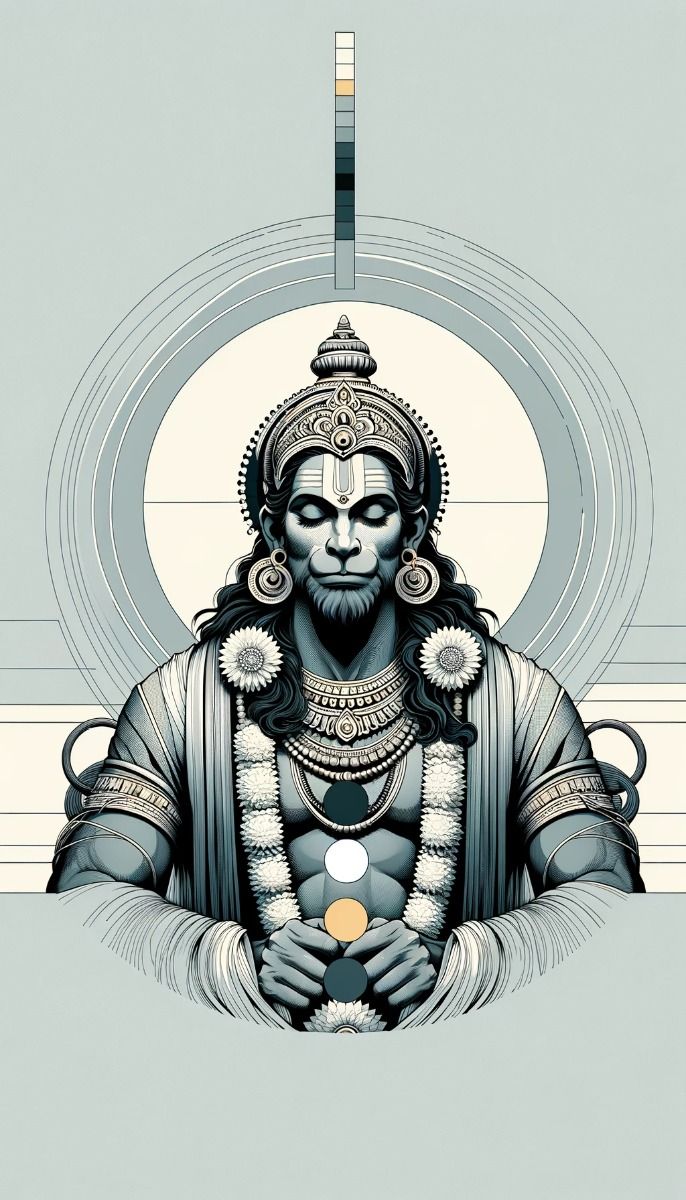Hanuman portrait serene devotion