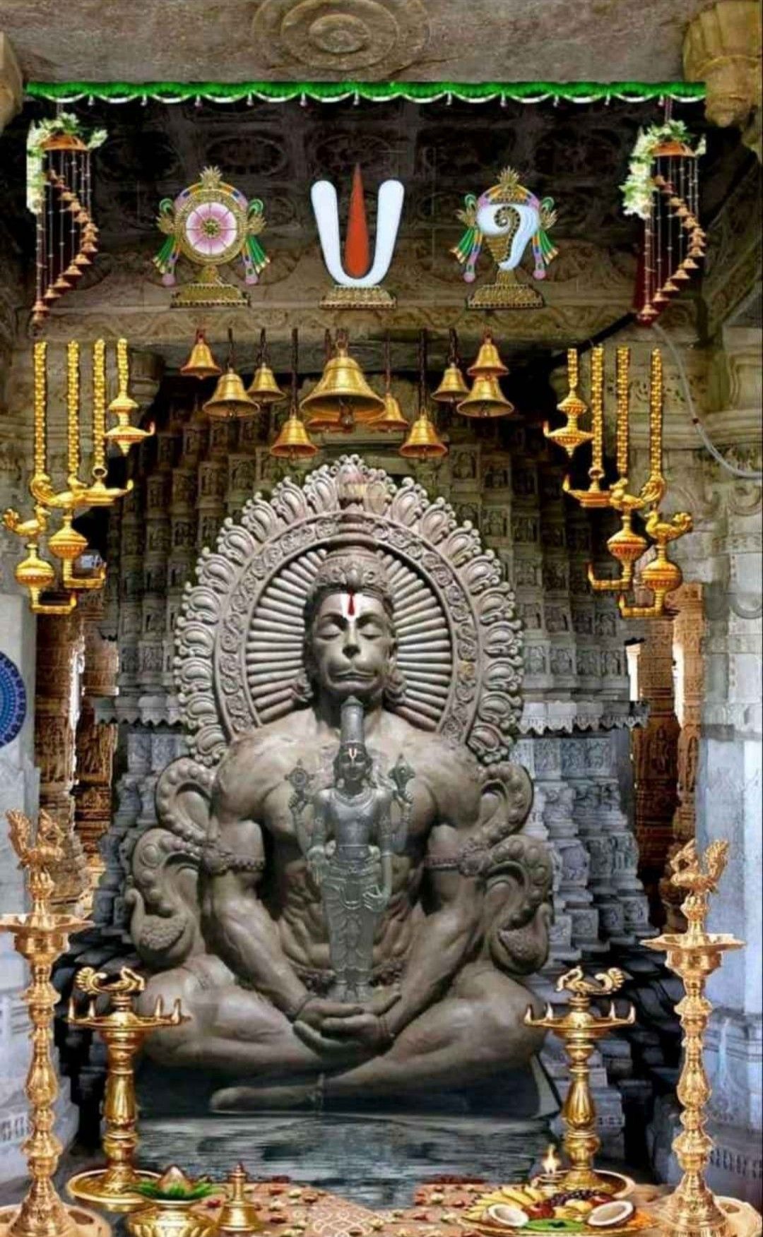 Hanuman statue in a golden temple