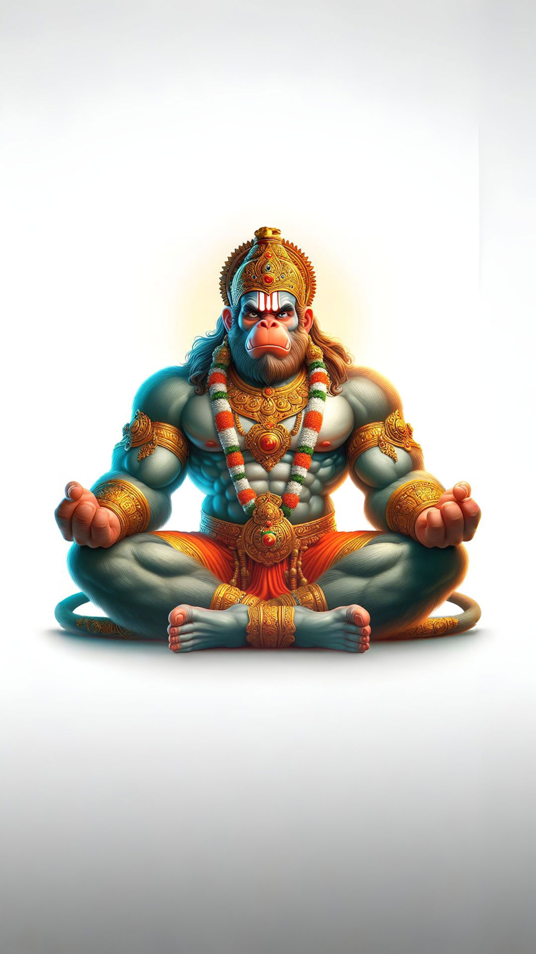 Hanuman in meditative pose, divine wallpaper