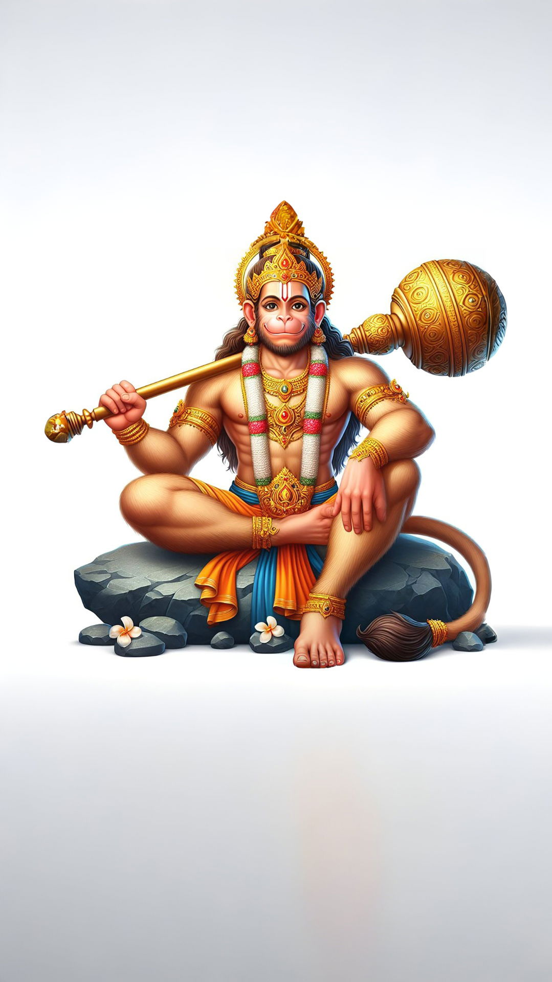 Hanuman holding his mace, divine protector.