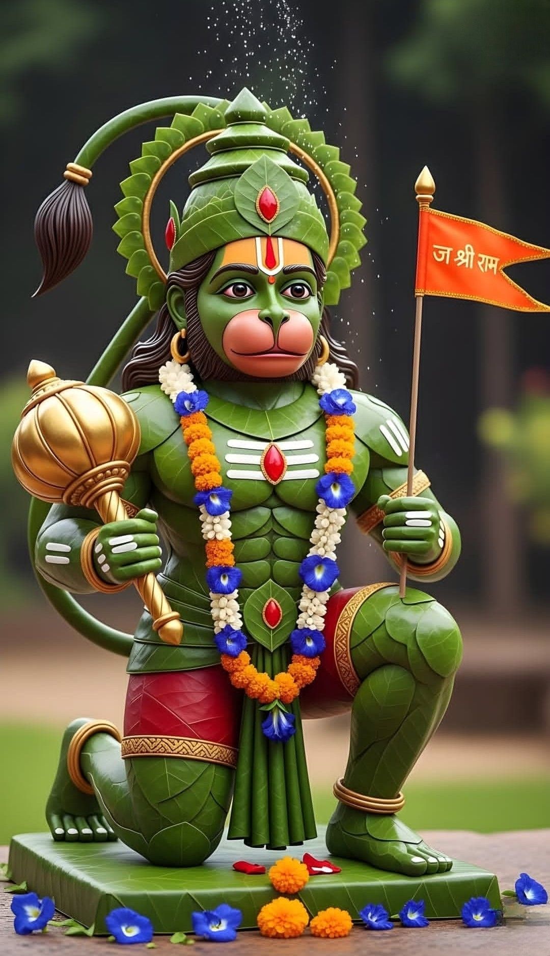 Hanuman with mace, ready for service.
