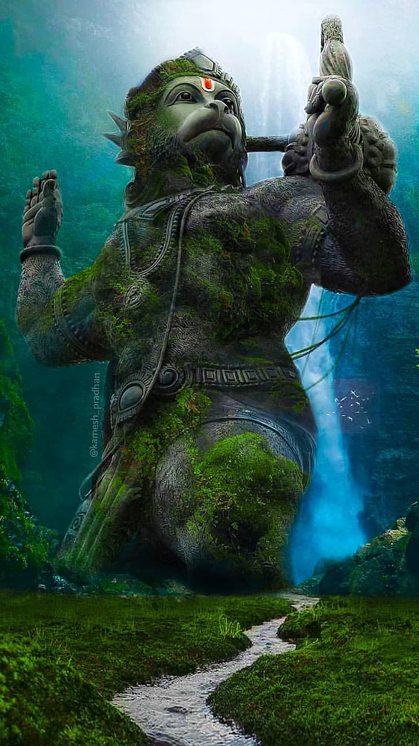 Hanuman carrying Sanjeevani mountain image