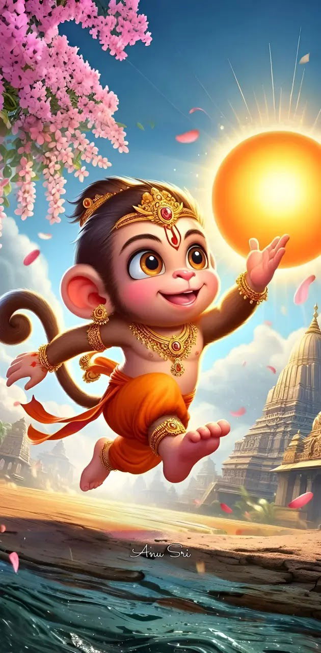 Young Hanuman leaps towards the sun