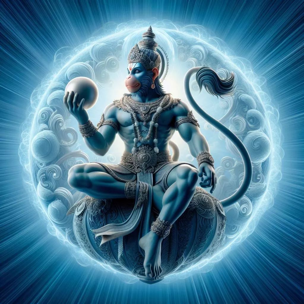 Hanumanji radiating divine power and grace